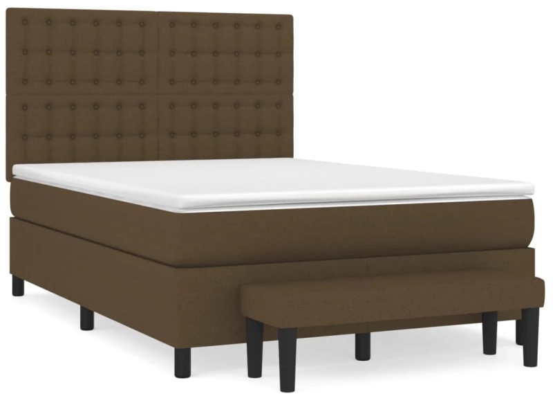ΚΡΕΒΑΤΙ BOXSPRING ΜΕ ΣΤΡΩΜΑ ΣΚΟΥΡΟ ΚΑΦΕ 140X200 ΕΚ ΥΦΑΣΜΑΤΙΝΟ 3136920