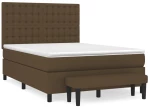 ΚΡΕΒΑΤΙ BOXSPRING ΜΕ ΣΤΡΩΜΑ ΣΚΟΥΡΟ ΚΑΦΕ 140X200 ΕΚ ΥΦΑΣΜΑΤΙΝΟ 3136920