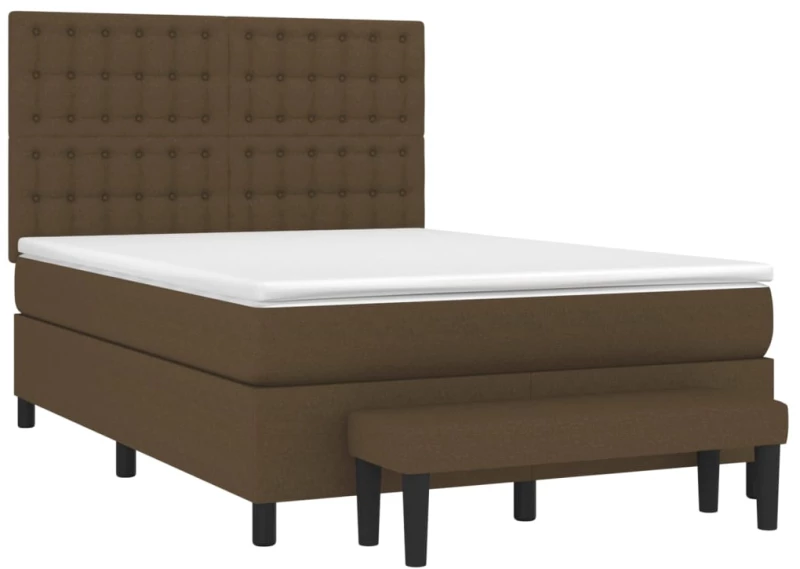 ΚΡΕΒΑΤΙ BOXSPRING ΜΕ ΣΤΡΩΜΑ ΣΚΟΥΡΟ ΚΑΦΕ 140X200 ΕΚ ΥΦΑΣΜΑΤΙΝΟ 3136920