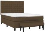 ΚΡΕΒΑΤΙ BOXSPRING ΜΕ ΣΤΡΩΜΑ ΣΚΟΥΡΟ ΚΑΦΕ 140X200 ΕΚ ΥΦΑΣΜΑΤΙΝΟ 3136920