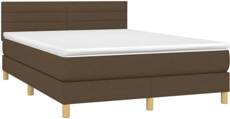 ΚΡΕΒΑΤΙ BOXSPRING ΜΕ ΣΤΡΩΜΑ ΣΚΟΥΡΟ ΚΑΦΕ 140X200 ΕΚ ΥΦΑΣΜΑΤΙΝΟ 3140700