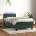 ΚΡΕΒΑΤΙ BOXSPRING ΜΕ ΣΤΡΩΜΑ & LED ΣΚ. ΠΡΑΣΙΝΟ 90X200 ΕΚ ΒΕΛΟΥΔΟ 3134264