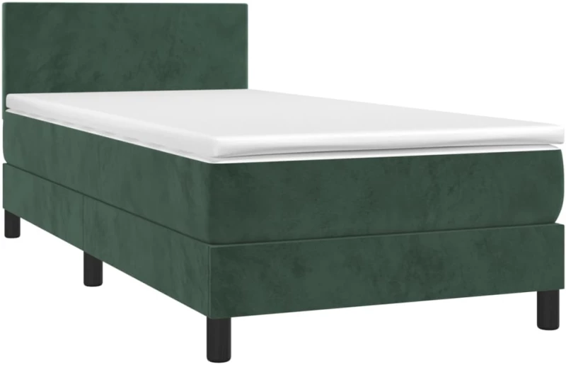 ΚΡΕΒΑΤΙ BOXSPRING ΜΕ ΣΤΡΩΜΑ & LED ΣΚ. ΠΡΑΣΙΝΟ 90X200 ΕΚ ΒΕΛΟΥΔΟ 3134264