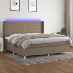 ΚΡΕΒΑΤΙ BOXSPRING ΜΕ ΣΤΡΩΜΑ & LED TAUPE 200X200 ΕΚ. ΥΦΑΣΜΑΤΙΝΟ 3138985