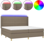 ΚΡΕΒΑΤΙ BOXSPRING ΜΕ ΣΤΡΩΜΑ & LED TAUPE 200X200 ΕΚ. ΥΦΑΣΜΑΤΙΝΟ 3138985