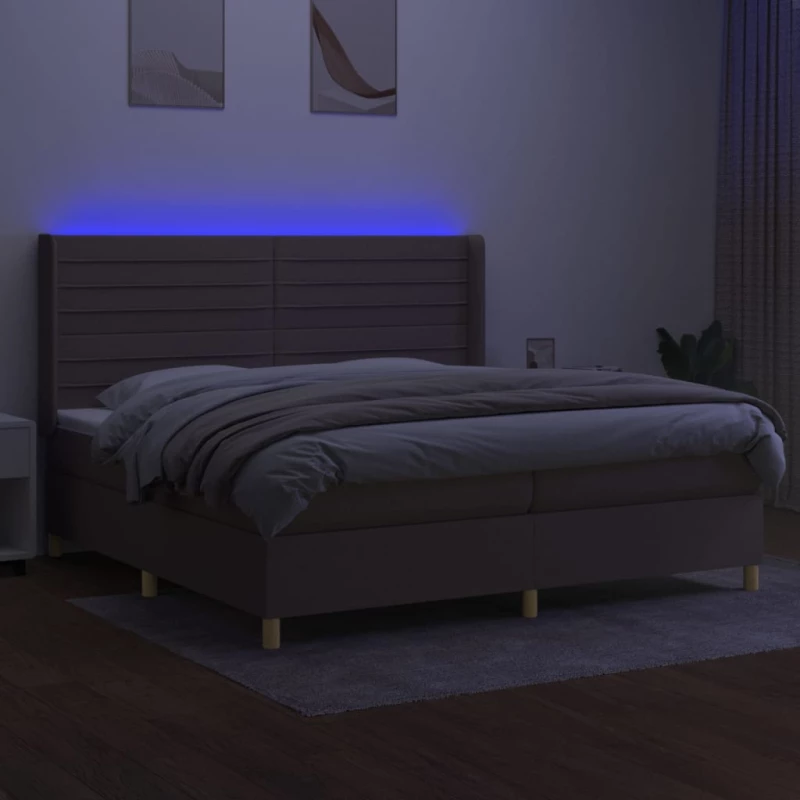 ΚΡΕΒΑΤΙ BOXSPRING ΜΕ ΣΤΡΩΜΑ & LED TAUPE 200X200 ΕΚ. ΥΦΑΣΜΑΤΙΝΟ 3138985