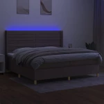 ΚΡΕΒΑΤΙ BOXSPRING ΜΕ ΣΤΡΩΜΑ & LED TAUPE 200X200 ΕΚ. ΥΦΑΣΜΑΤΙΝΟ 3138985