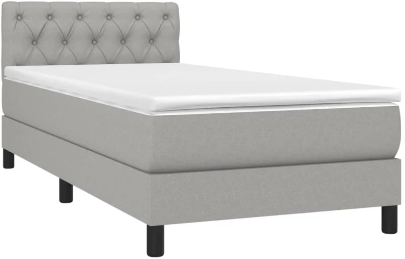 ΚΡΕΒΑΤΙ BOXSPRING ΜΕ ΣΤΡΩΜΑ ΑΝΟΙΧΤΟ ΓΚΡΙ 80X200 ΕΚ. ΥΦΑΣΜΑΤΙΝΟ 3140249