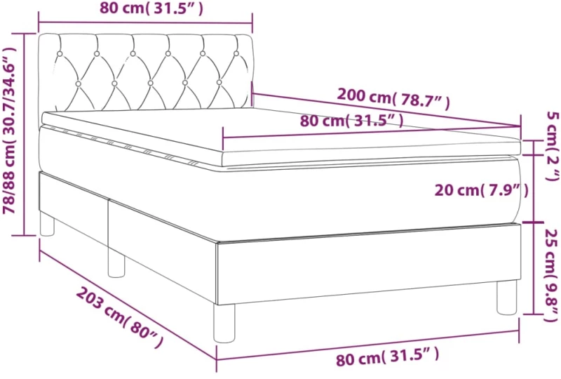 ΚΡΕΒΑΤΙ BOXSPRING ΜΕ ΣΤΡΩΜΑ ΑΝΟΙΧΤΟ ΓΚΡΙ 80X200 ΕΚ. ΥΦΑΣΜΑΤΙΝΟ 3140249
