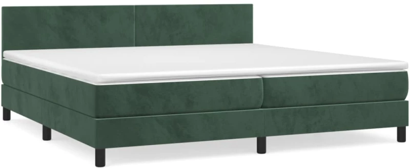 ΚΡΕΒΑΤΙ BOXSPRING ΜΕ ΣΤΡΩΜΑ ΣΚΟΥΡΟ ΠΡΑΣΙΝΟ 200X200ΕΚ. ΒΕΛΟΥΔΙΝΟ 3141206