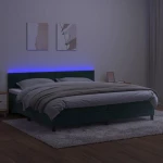 ΚΡΕΒΑΤΙ BOXSPRING ΜΕ ΣΤΡΩΜΑ & LED ΣΚ. ΠΡΑΣΙΝΟ 200X200ΕΚ ΒΕΛΟΥΔΟ 3134306