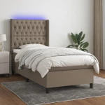 ΚΡΕΒΑΤΙ BOXSPRING ΜΕ ΣΤΡΩΜΑ & LED TAUPE 100X200 ΕΚ. ΥΦΑΣΜΑΤΙΝΟ 3138537