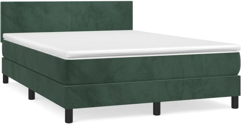 ΚΡΕΒΑΤΙ BOXSPRING ΜΕ ΣΤΡΩΜΑ ΣΚΟΥΡΟ ΠΡΑΣΙΝΟ 140X200ΕΚ. ΒΕΛΟΥΔΙΝΟ 3141188