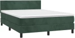 ΚΡΕΒΑΤΙ BOXSPRING ΜΕ ΣΤΡΩΜΑ ΣΚΟΥΡΟ ΠΡΑΣΙΝΟ 140X200ΕΚ. ΒΕΛΟΥΔΙΝΟ 3141188
