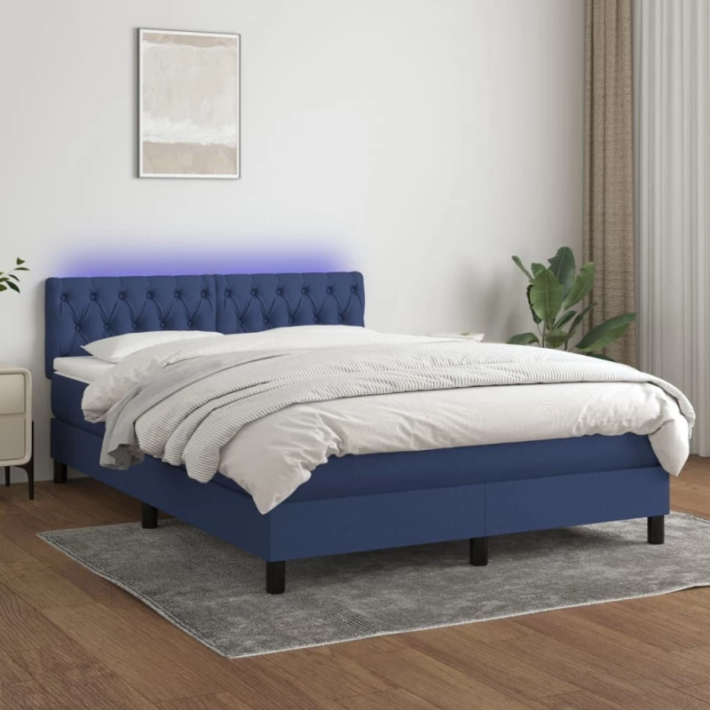 ΚΡΕΒΑΤΙ BOXSPRING ΜΕ ΣΤΡΩΜΑ & LED ΜΠΛΕ 140X190 ΕΚ. ΥΦΑΣΜΑΤΙΝΟ 3133395