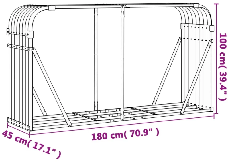 ΞΥΛΟΘΗΚΗ ΑΣΗΜΙ 180X45X100 ΕΚ. ΑΠΟ ΓΑΛΒΑΝΙΣΜΕΝΟ ΑΤΣΑΛΙ 364594