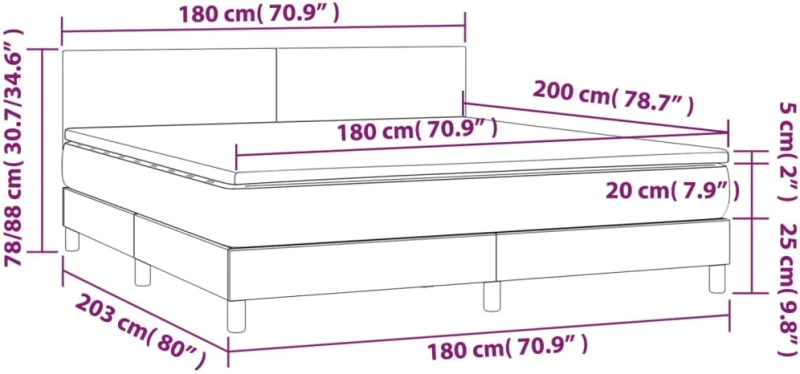 ΚΡΕΒΑΤΙ BOXSPRING ΜΕ ΣΤΡΩΜΑ ΚΑΠΟΥΤΣΙΝΟ 180X200 ΕΚ. ΣΥΝΘ. ΔΕΡΜΑ 3141022