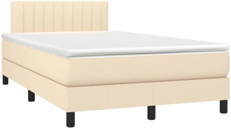 ΚΡΕΒΑΤΙ BOXSPRING ΜΕ ΣΤΡΩΜΑ & LED ΚΡΕΜ 120X200 ΕΚ. ΥΦΑΣΜΑΤΙΝΟ 3133306