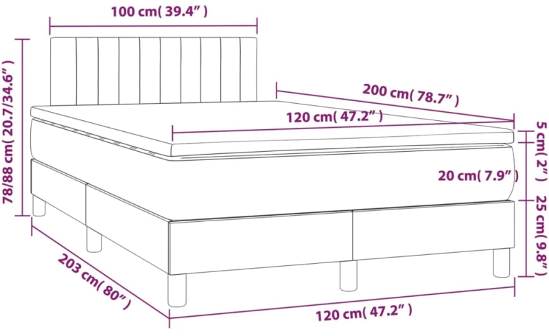 ΚΡΕΒΑΤΙ BOXSPRING ΜΕ ΣΤΡΩΜΑ ΑΝΟΙΧΤΟ ΓΚΡΙ 120X200 ΕΚ. ΥΦΑΣΜΑΤΙΝΟ 3140761