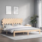 ΠΛΑΙΣΙΟ ΚΡΕΒΑΤΙΟΥ ΜΕ ΚΕΦΑΛΑΡΙ ΜΑΣΙΦ ΞΥΛΟ SUPER KING SIZE 3193741