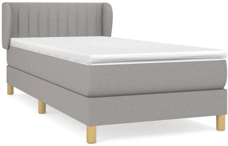 ΚΡΕΒΑΤΙ BOXSPRING ΜΕ ΣΤΡΩΜΑ ΑΝΟΙΧΤΟ ΓΚΡΙ 90X200 ΕΚ. ΥΦΑΣΜΑΤΙΝΟ 3126933