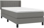 ΚΡΕΒΑΤΙ BOXSPRING ΜΕ ΣΤΡΩΜΑ ΣΚΟΥΡΟ ΓΚΡΙ 90X190 ΕΚ. ΥΦΑΣΜΑΤΙΝΟ 3129834
