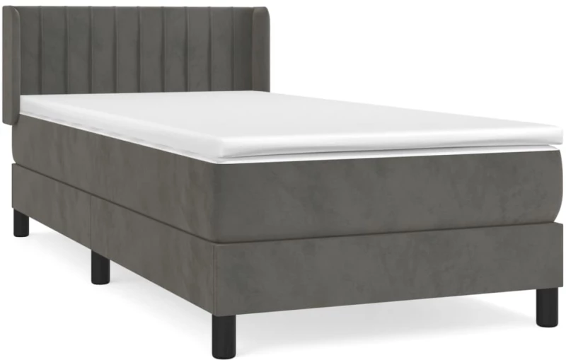 ΚΡΕΒΑΤΙ BOXSPRING ΜΕ ΣΤΡΩΜΑ ΣΚΟΥΡΟ ΓΚΡΙ 90X200 ΕΚ. ΒΕΛΟΥΔΙΝΟ 3131058