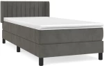 ΚΡΕΒΑΤΙ BOXSPRING ΜΕ ΣΤΡΩΜΑ ΣΚΟΥΡΟ ΓΚΡΙ 90X200 ΕΚ. ΒΕΛΟΥΔΙΝΟ 3131058