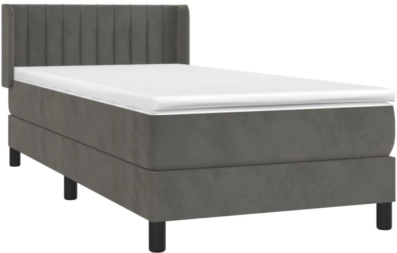 ΚΡΕΒΑΤΙ BOXSPRING ΜΕ ΣΤΡΩΜΑ ΣΚΟΥΡΟ ΓΚΡΙ 90X200 ΕΚ. ΒΕΛΟΥΔΙΝΟ 3131058