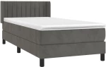 ΚΡΕΒΑΤΙ BOXSPRING ΜΕ ΣΤΡΩΜΑ ΣΚΟΥΡΟ ΓΚΡΙ 90X200 ΕΚ. ΒΕΛΟΥΔΙΝΟ 3131058