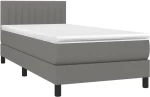 ΚΡΕΒΑΤΙ BOXSPRING ΜΕ ΣΤΡΩΜΑ & LED ΣΚ.ΓΚΡΙ 90X200 ΕΚ. ΥΦΑΣΜΑΤΙΝΟ 3133286