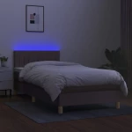 ΚΡΕΒΑΤΙ BOXSPRING ΜΕ ΣΤΡΩΜΑ & LED TAUPE 90X200 ΕΚ. ΥΦΑΣΜΑΤΙΝΟ 3133849