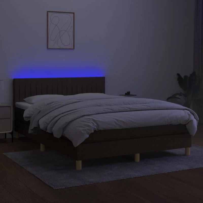 ΚΡΕΒΑΤΙ BOXSPRING ΜΕ ΣΤΡΩΜΑ & LED ΣΚ.ΚΑΦΕ 140X200 ΕΚ ΥΦΑΣΜΑΤΙΝΟ 3133880