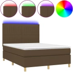 ΚΡΕΒΑΤΙ BOXSPRING ΜΕ ΣΤΡΩΜΑ & LED ΣΚ.ΚΑΦΕ 140X200 ΕΚ ΥΦΑΣΜΑΤΙΝΟ 3135600
