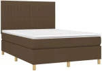ΚΡΕΒΑΤΙ BOXSPRING ΜΕ ΣΤΡΩΜΑ & LED ΣΚ.ΚΑΦΕ 140X200 ΕΚ ΥΦΑΣΜΑΤΙΝΟ 3135600