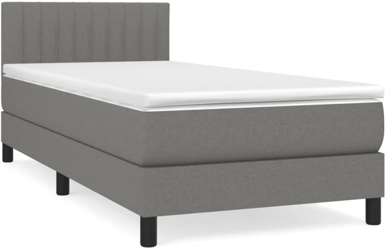 ΚΡΕΒΑΤΙ BOXSPRING ΜΕ ΣΤΡΩΜΑ ΣΚΟΥΡΟ ΓΚΡΙ 80X200 ΕΚ. ΥΦΑΣΜΑΤΙΝΟ 3140170