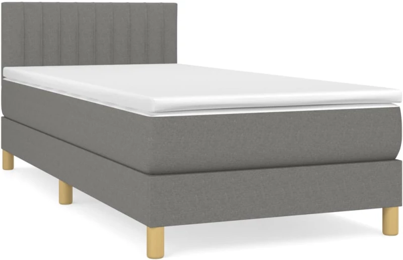 ΚΡΕΒΑΤΙ BOXSPRING ΜΕ ΣΤΡΩΜΑ ΣΚΟΥΡΟ ΓΚΡΙ 80X200 ΕΚ. ΥΦΑΣΜΑΤΙΝΟ 3140730