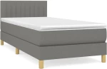 ΚΡΕΒΑΤΙ BOXSPRING ΜΕ ΣΤΡΩΜΑ ΣΚΟΥΡΟ ΓΚΡΙ 80X200 ΕΚ. ΥΦΑΣΜΑΤΙΝΟ 3140730