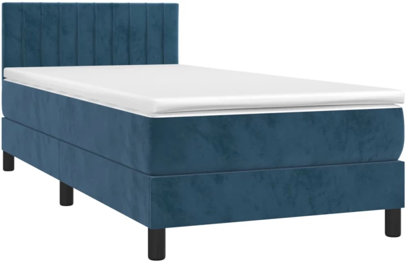 ΚΡΕΒΑΤΙ BOXSPRING ΜΕ ΣΤΡΩΜΑ ΣΚΟΥΡΟ ΜΠΛΕ 90X200 ΕΚ. ΒΕΛΟΥΔΙΝΟ 3141405
