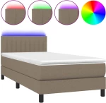 ΚΡΕΒΑΤΙ BOXSPRING ΜΕ ΣΤΡΩΜΑ & LED TAUPE 90X200 ΕΚ. ΥΦΑΣΜΑΤΙΝΟ 3133289
