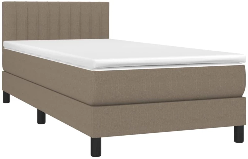 ΚΡΕΒΑΤΙ BOXSPRING ΜΕ ΣΤΡΩΜΑ & LED TAUPE 90X200 ΕΚ. ΥΦΑΣΜΑΤΙΝΟ 3133289