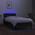 ΚΡΕΒΑΤΙ BOXSPRING ΜΕ ΣΤΡΩΜΑ & LED ΜΑΥΡΟ 90X190 ΕΚ. ΥΦΑΣΜΑΤΙΝΟ 3133279