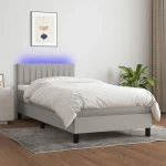 ΚΡΕΒΑΤΙ BOXSPRING ΜΕ ΣΤΡΩΜΑ & LED ΑΝ.ΓΚΡΙ 80X200 ΕΚ. ΥΦΑΣΜΑΤΙΝΟ 3133269