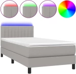 ΚΡΕΒΑΤΙ BOXSPRING ΜΕ ΣΤΡΩΜΑ & LED ΑΝ.ΓΚΡΙ 80X200 ΕΚ. ΥΦΑΣΜΑΤΙΝΟ 3133269