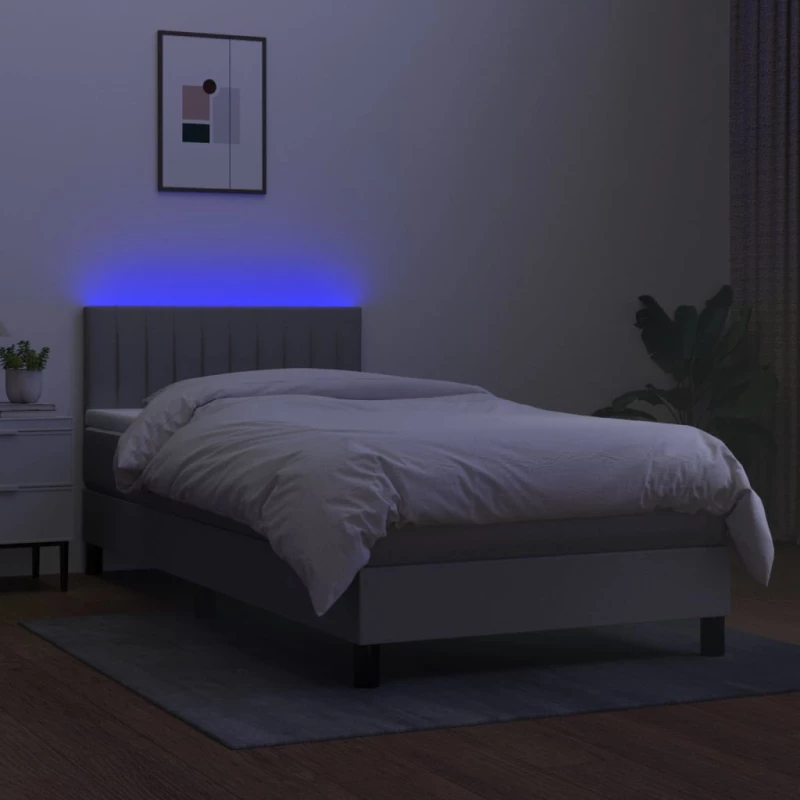 ΚΡΕΒΑΤΙ BOXSPRING ΜΕ ΣΤΡΩΜΑ & LED ΑΝ.ΓΚΡΙ 80X200 ΕΚ. ΥΦΑΣΜΑΤΙΝΟ 3133269