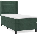 ΚΡΕΒΑΤΙ BOXSPRING ΜΕ ΣΤΡΩΜΑ ΣΚΟΥΡΟ ΠΡΑΣΙΝΟ 100X200ΕΚ. ΒΕΛΟΥΔΙΝΟ 3129198