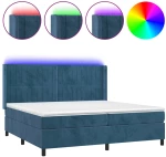 ΚΡΕΒΑΤΙ BOXSPRING ΜΕ ΣΤΡΩΜΑ & LED ΣΚ. ΜΠΛΕ 200X200ΕΚ. ΒΕΛΟΥΔΙΝΟ 3139707