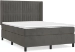 ΚΡΕΒΑΤΙ BOXSPRING ΜΕ ΣΤΡΩΜΑ ΣΚΟΥΡΟ ΓΚΡΙ 140X190 ΕΚ. ΒΕΛΟΥΔΙΝΟ 3132796