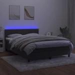 ΚΡΕΒΑΤΙ BOXSPRING ΜΕ ΣΤΡΩΜΑ & LED ΣΚ. ΓΚΡΙ 140X200ΕΚ. ΒΕΛΟΥΔΙΝΟ 3134526