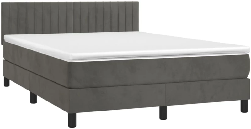ΚΡΕΒΑΤΙ BOXSPRING ΜΕ ΣΤΡΩΜΑ & LED ΣΚ. ΓΚΡΙ 140X190ΕΚ. ΒΕΛΟΥΔΙΝΟ 3134520